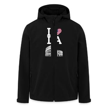 J’aime LA American Flag Lover Los Angeles Cool - Veste softshell homme en polyester recyclé Stanley/Stella - noir - Devant - AI Model Male 185 light (185cm)