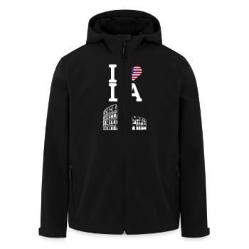 Ich liebe Los Angeles Cool Heart Flagge Kolosseum Wortspiel - Recycelte Männer Softshell-Jacke von Stanley/Stella - Schwarz - Vorne - AI Model Male 185 light (185cm)