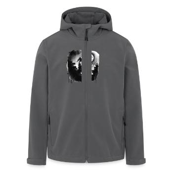 Mädchen Auf Einer Mauer Unter Vollmond - Recycelte Männer Softshell-Jacke von Stanley/Stella - Anthrazit - Vorne - AI Model Male 185 light (185cm)