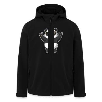 Cooler Rock Panda Mit Sonnenbrille Und Spaßigem - Recycelte Männer Softshell-Jacke von Stanley/Stella - Schwarz - Vorne - AI Model Male 185 light (185cm)