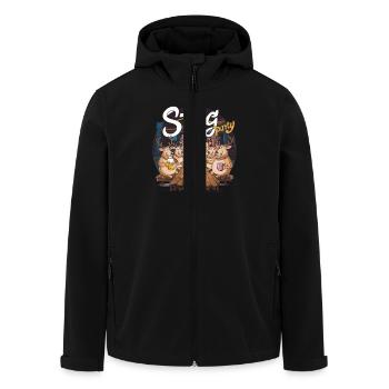 Lustige Hirsch-Junggesellenabschied Illustration - Recycelte Männer Softshell-Jacke von Stanley/Stella - Schwarz - Vorne - AI Model Male 185 light (185cm)