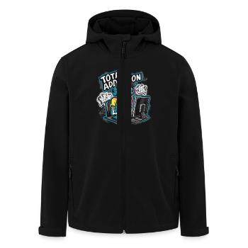 Addiction totale gamer crâne illustration - Veste softshell homme en polyester recyclé Stanley/Stella - noir - Devant - AI Model Male 185 light (185cm)