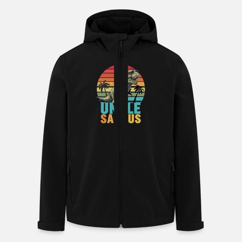 Unclesaurus Retro Dinosaur Motiv mit - Recycelte Männer Softshell-Jacke von Stanley/Stella - Schwarz