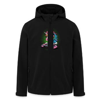 DJ Unicorn Music Rainbow Style Headphones - Men’s Recycled Softshell Jacket by Stanley/Stella - black - Front - AI Model Male 185 light (185cm)