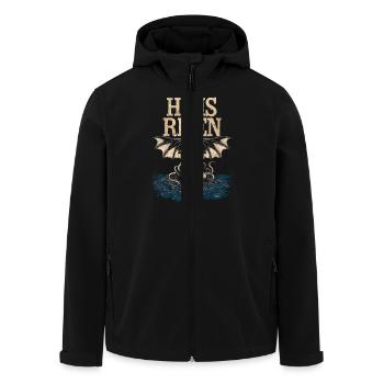He Is Risen, Vintage Cthulhu - Men’s Recycled Softshell Jacket by Stanley/Stella - black - Front - AI Model Male 185 light (185cm)