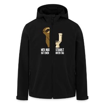 Sloth Funny Saying Morning Glowing Humor - Men’s Recycled Softshell Jacket by Stanley/Stella - black - Front - AI Model Male 185 light (185cm)