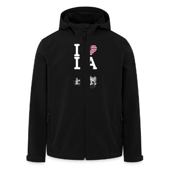 I Love LA Golden Gate Bridge Cool Heart Flag Pun - Men’s Recycled Softshell Jacket by Stanley/Stella - black - Front - AI Model Male 185 light (185cm)