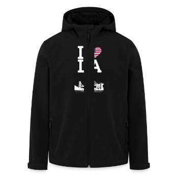 J’aime LA Golden Gate Bridge Los Angeles Drapeau Jeu de mots - Veste softshell homme en polyester recyclé Stanley/Stella - noir - Devant - AI Model Male 185 light (185cm)