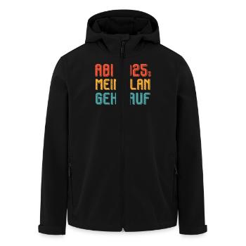 ABI 2025 MEIN PLAN GEHT AUF Abiturient Lustiges - Recycelte Männer Softshell-Jacke von Stanley/Stella - Schwarz - Vorne - AI Model Male 185 light (185cm)