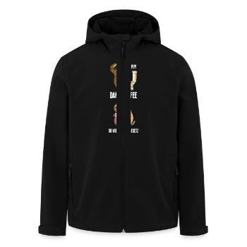 Sloth Capybara First peeing then coffee tomorrow - Men’s Recycled Softshell Jacket by Stanley/Stella - black - Front - AI Model Male 185 light (185cm)