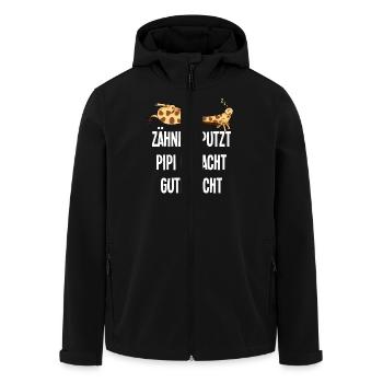 girafe drôle dire dents brossées bonne nuit - Veste softshell homme en polyester recyclé Stanley/Stella - noir - Devant - AI Model Male 185 light (185cm)