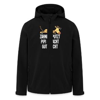 Dents brossées Bonne nuit girafe endormie - Veste softshell homme en polyester recyclé Stanley/Stella - noir - Devant - AI Model Male 185 light (185cm)