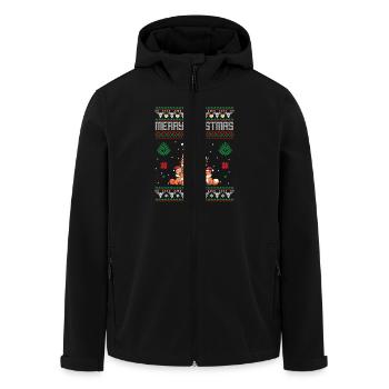 Fuchs Weihnachten Wald - Recycelte Männer Softshell-Jacke von Stanley/Stella - Schwarz - Vorne - AI Model Male 185 light (185cm)