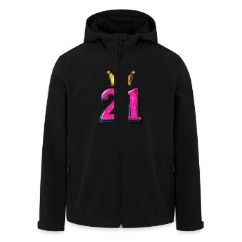 21 Number Jersey Crown - Men’s Recycled Softshell Jacket by Stanley/Stella - black - Front - AI Model Male 185 light (185cm)