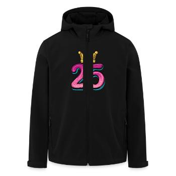 25 Zahl Trikot Krone - Recycelte Männer Softshell-Jacke von Stanley/Stella - Schwarz - Vorne - AI Model Male 185 light (185cm)
