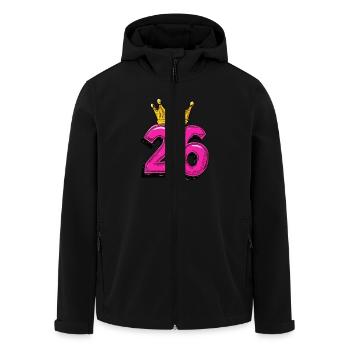 26 Zahl Trikot Krone - Recycelte Männer Softshell-Jacke von Stanley/Stella - Schwarz - Vorne - AI Model Male 185 light (185cm)