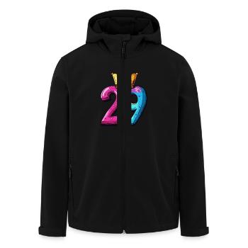 29 Zahl Trikot Krone - Recycelte Männer Softshell-Jacke von Stanley/Stella - Schwarz - Vorne - AI Model Male 185 light (185cm)