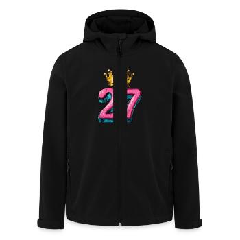 27 Numéro Jersey Couronne - Veste softshell homme en polyester recyclé Stanley/Stella - noir - Devant - AI Model Male 185 light (185cm)
