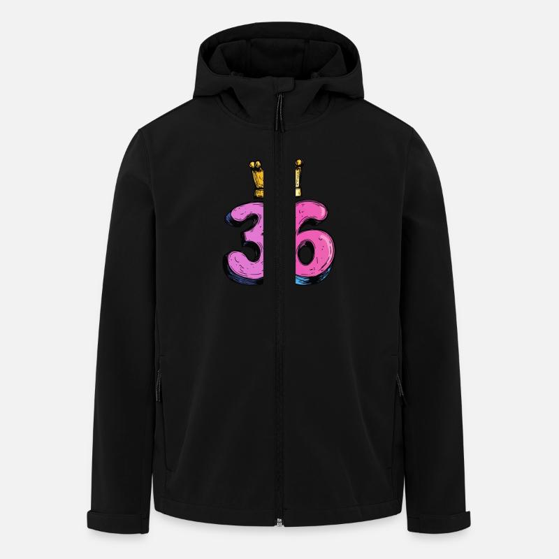 36 Number Jersey Crown - Men’s Recycled Softshell Jacket by Stanley/Stella - black