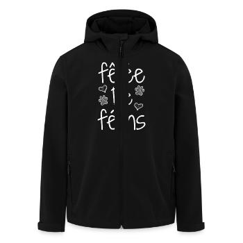 CRACKED WITH FELINES! (chat) - Puns - Francois - Men’s Recycled Softshell Jacket by Stanley/Stella - black - Front - AI Model Male 185 light (185cm)