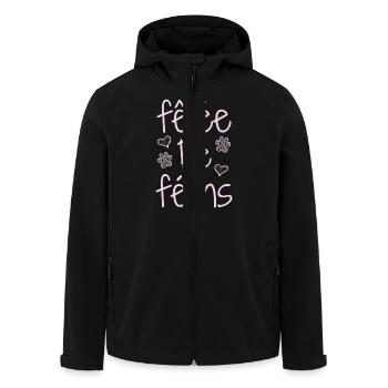 CRACKED WITH FELINES! (chat) - Puns - Francois - Men’s Recycled Softshell Jacket by Stanley/Stella - black - Front - AI Model Male 185 light (185cm)