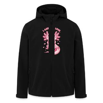 Axolotl Love Heart Hug Cute - Men’s Recycled Softshell Jacket by Stanley/Stella - black - Front - AI Model Male 185 light (185cm)