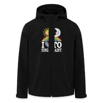 I Love Finger Paints Sun Moon Rainbow - Men’s Recycled Softshell Jacket by Stanley/Stella - black - Front - AI Model Male 185 light (185cm)