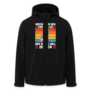 Gaming Spruch Zocker Design Gamer - Recycelte Männer Softshell-Jacke von Stanley/Stella - Schwarz - Vorne - AI Model Male 185 light (185cm)
