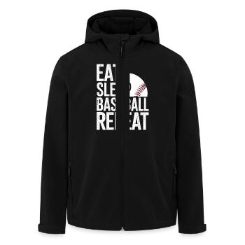 Manger dormir baseball répéter - Veste softshell homme en polyester recyclé Stanley/Stella - noir - Devant - AI Model Male 185 light (185cm)