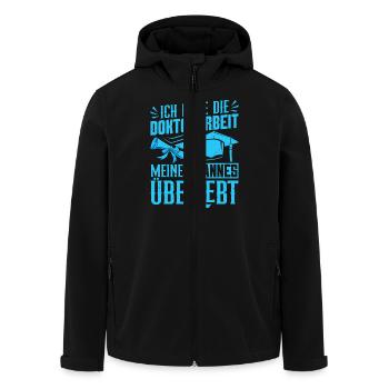 Ehefrau HAB DOKTORARBEIT MEINES MANNES ÜBERLEBT - Recycelte Männer Softshell-Jacke von Stanley/Stella - Schwarz - Vorne - AI Model Male 185 light (185cm)
