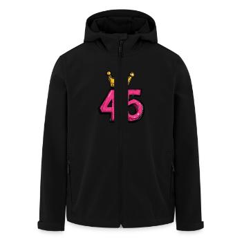 45 Zahl Trikot Krone - Recycelte Männer Softshell-Jacke von Stanley/Stella - Schwarz - Vorne - AI Model Male 185 light (185cm)