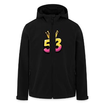 53 Number Jersey Crown - Men’s Recycled Softshell Jacket by Stanley/Stella - black - Front - AI Model Male 185 light (185cm)