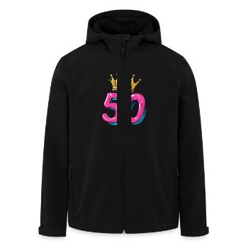 50 Number Leotard Crown - Men’s Recycled Softshell Jacket by Stanley/Stella - black - Front - AI Model Male 185 light (185cm)