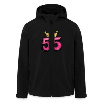 55 Number Jersey Crown - Men’s Recycled Softshell Jacket by Stanley/Stella - black - Front - AI Model Male 185 light (185cm)