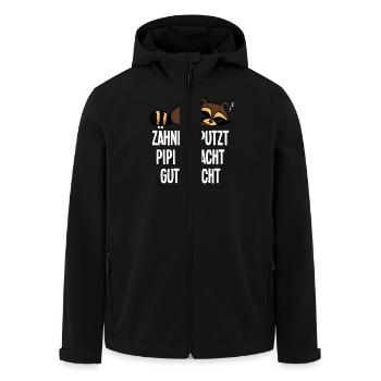 Dents de raton laveur brossé Bonne nuit Pyjama Cadeau - Veste softshell homme en polyester recyclé Stanley/Stella - noir - Devant - AI Model Male 185 light (185cm)