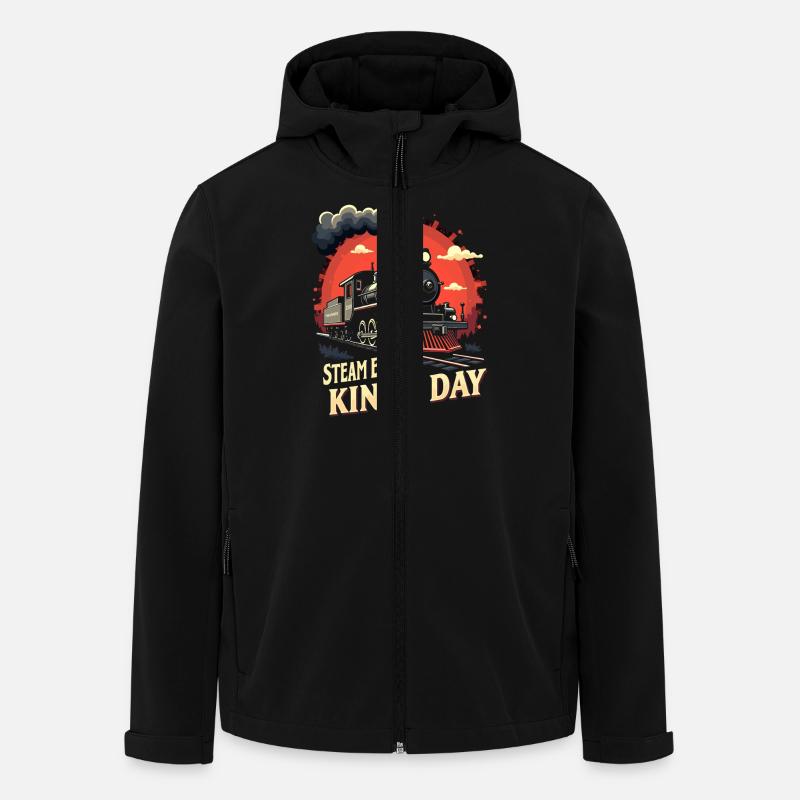 Train Ride -locomotive Adventure - Men’s Recycled Softshell Jacket by Stanley/Stella - black