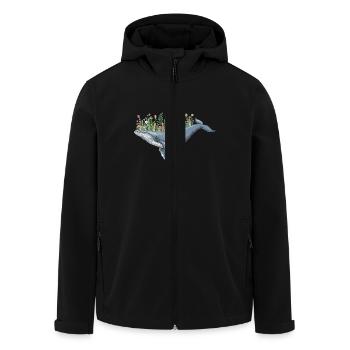 Wunderschöner Wal Mit Blumenmotiv Für - Recycelte Männer Softshell-Jacke von Stanley/Stella - Schwarz - Vorne - AI Model Male 185 light (185cm)