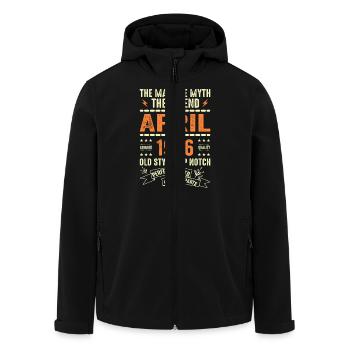 APRIL 1986, APRIL 1986 - Men’s Recycled Softshell Jacket by Stanley/Stella - black - Front - AI Model Male 185 light (185cm)
