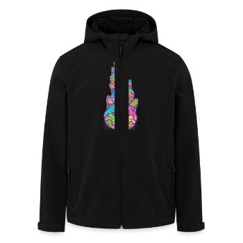 Cat Cats Cat Head Kitten - Men’s Recycled Softshell Jacket by Stanley/Stella - black - Front - AI Model Male 185 light (185cm)