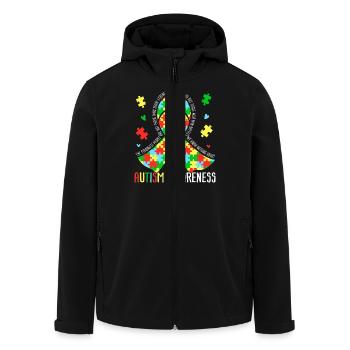 Autism Awareness - Men’s Recycled Softshell Jacket by Stanley/Stella - black - Front - AI Model Male 185 light (185cm)