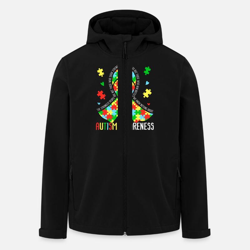 Sensibilisation à l’autisme - Veste softshell homme en polyester recyclé Stanley/Stella - noir
