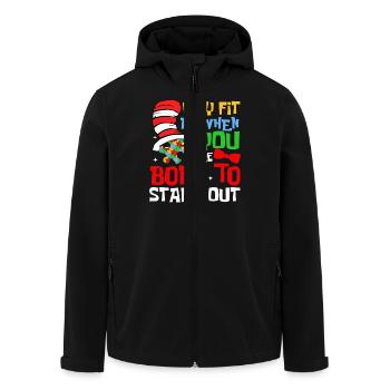 Why fit in when you were born to stand out - Men’s Recycled Softshell Jacket by Stanley/Stella - black - Front - AI Model Male 185 light (185cm)