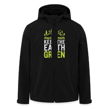 Earth day - Men’s Recycled Softshell Jacket by Stanley/Stella - black - Front - AI Model Male 185 light (185cm)