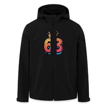 63 Number Jersey Crown - Men’s Recycled Softshell Jacket by Stanley/Stella - black - Front - AI Model Male 185 light (185cm)
