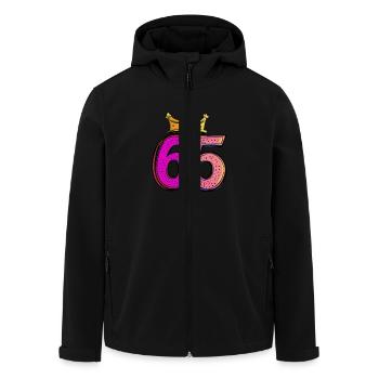 65 Number Jersey Crown - Men’s Recycled Softshell Jacket by Stanley/Stella - black - Front - AI Model Male 185 light (185cm)