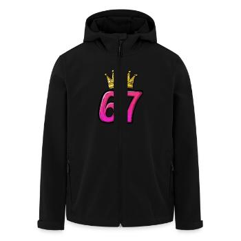 67 Number Jersey Crown - Men’s Recycled Softshell Jacket by Stanley/Stella - black - Front - AI Model Male 185 light (185cm)