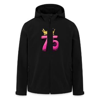 75 Number Jersey Crown - Men’s Recycled Softshell Jacket by Stanley/Stella - black - Front - AI Model Male 185 light (185cm)