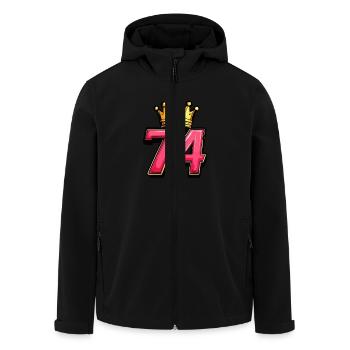 Maillot 74 Numéro Couronne - Veste softshell homme en polyester recyclé Stanley/Stella - noir - Devant - AI Model Male 185 light (185cm)
