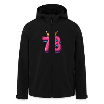 78 Number Jersey Crown - Men’s Recycled Softshell Jacket by Stanley/Stella - black - Front - AI Model Male 185 light (185cm)