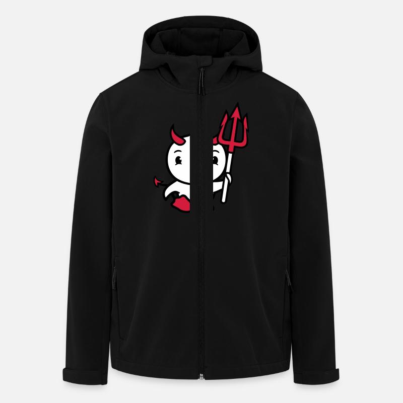 oiseau diable cornes satan trident enfer mal cool - Veste softshell homme en polyester recyclé Stanley/Stella - noir